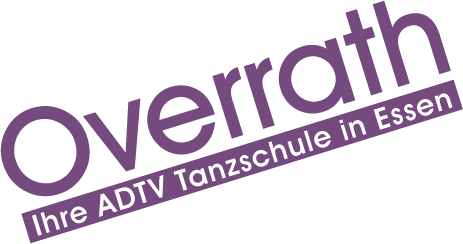 Logo von Overrath in lila Schrift, das den Namen der Tanzschule darstellt, mit einem modernen, schrägen Schriftzug.