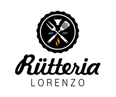 Das Rutteria Lorenzo Logo zeigt eine schwarze Wortmarke mit kleinem orangefarbenem Flammensymbol, passend zum Tanz-Taxi bei Tanzschule Overrath.