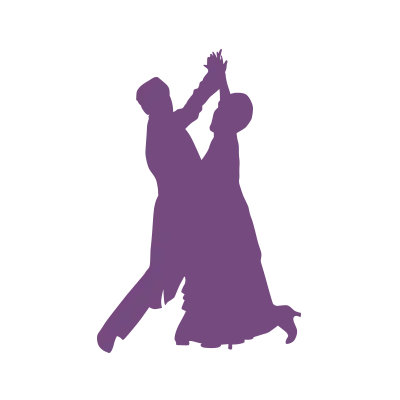 Abstrakte violette Form zu Langsamer Walzer Level 2 bei Tanzschule Overrath im Kontext des klassischen Standardtanzes im Goldstar-Level.